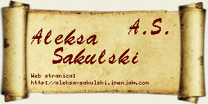 Aleksa Sakulski vizit kartica
